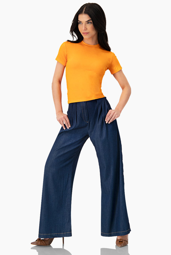 Jeans de pierna amplia y bolsillos