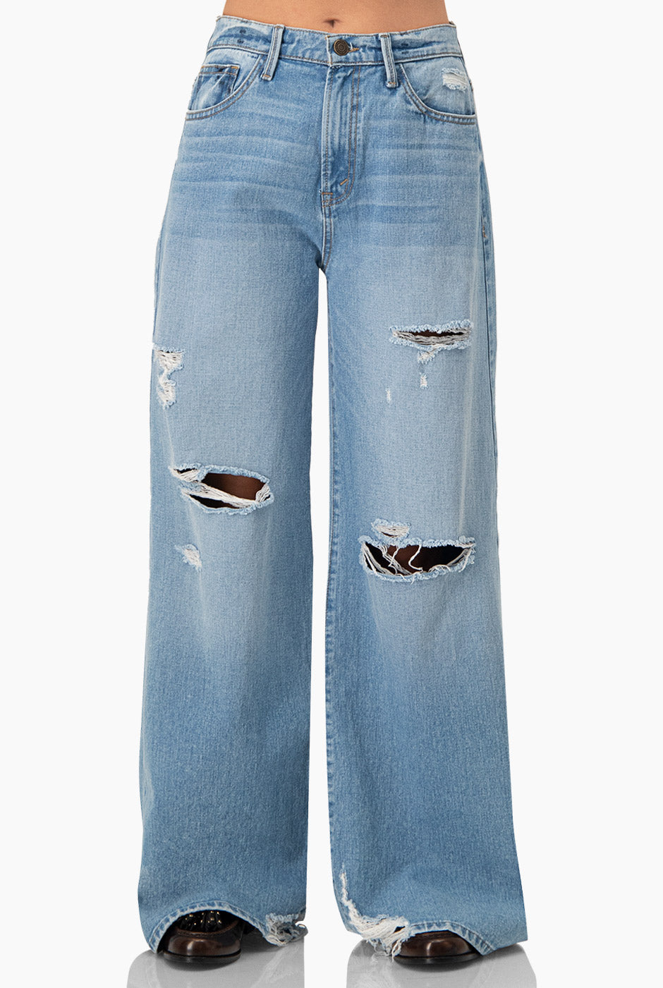 Jeans Mom Destroyed: Estilo Casual y Versátil - Main Image