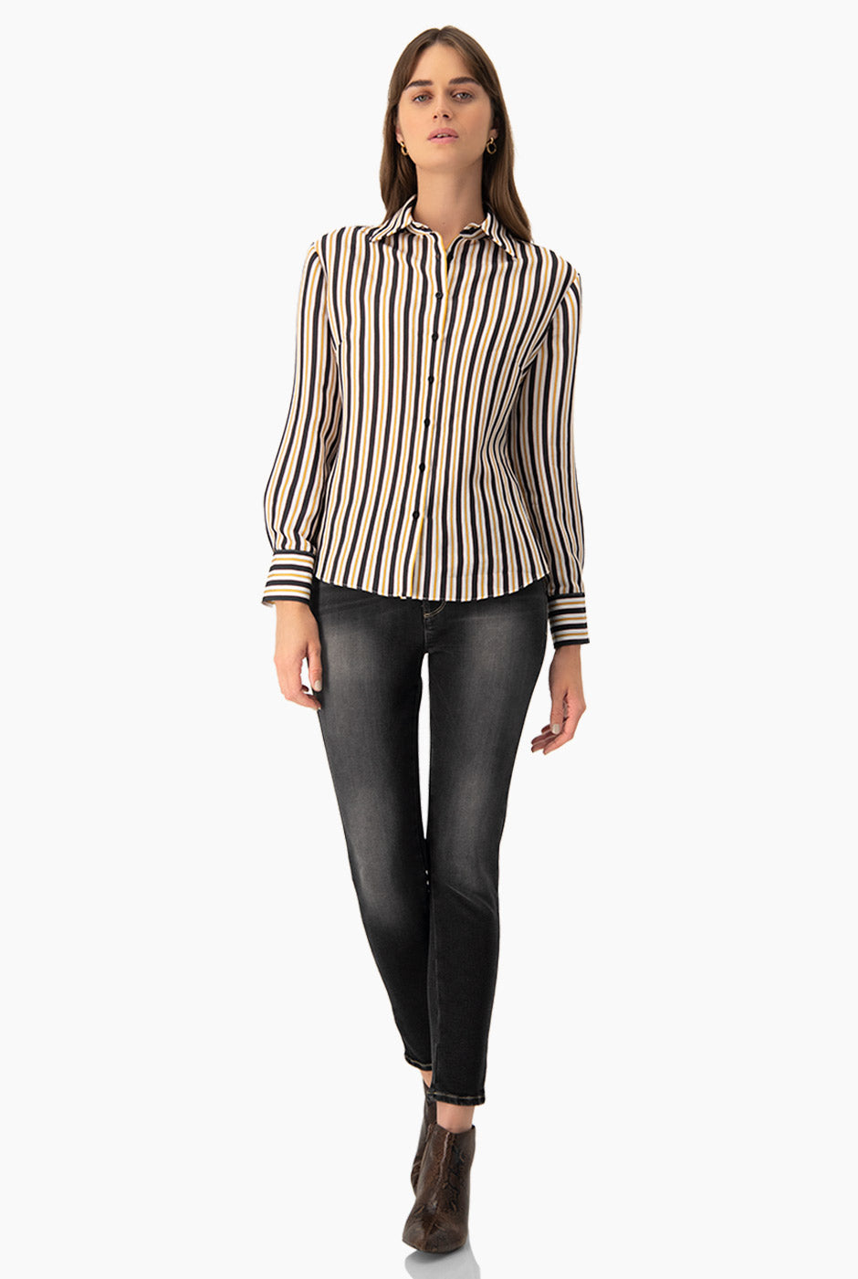 Jeans skinny negros con pinzas y bolsillos de Ivonne