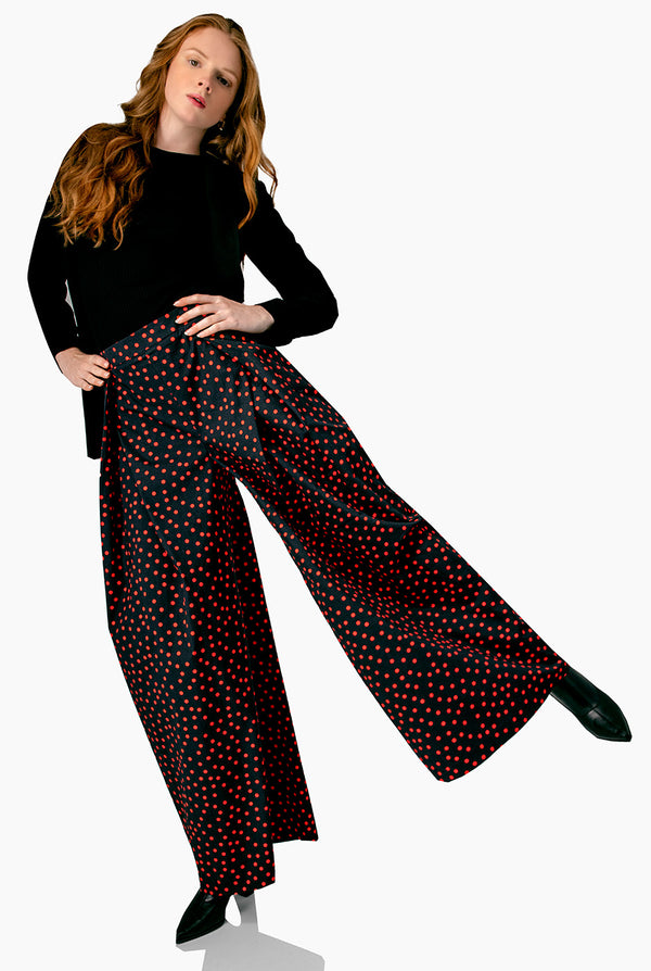 Pantalon lunares amplio