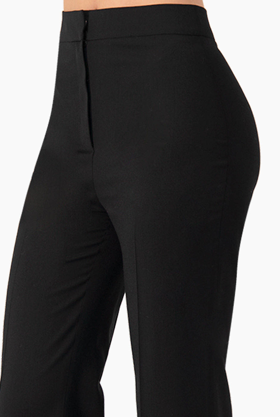 Pantalón negro recto sastreado de lana