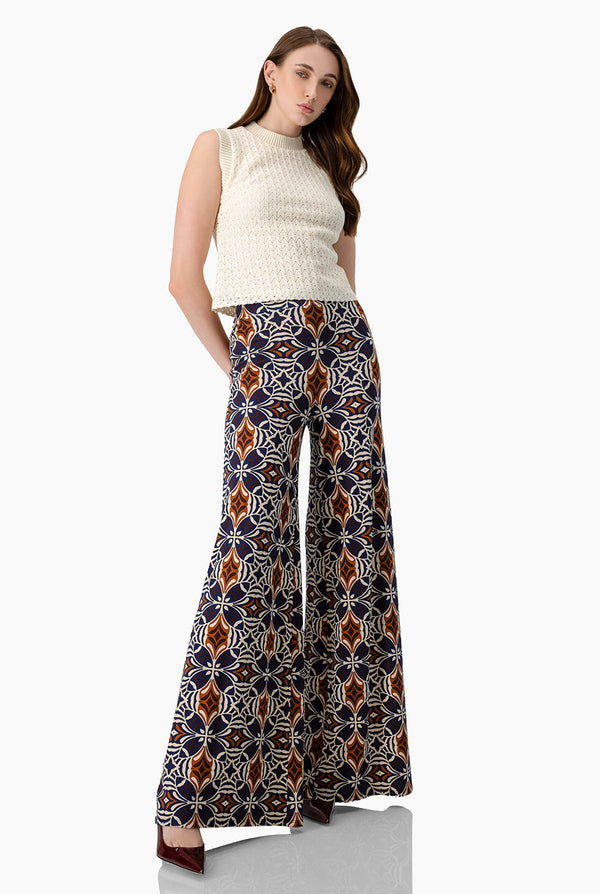 Pantalon pierna ancha estampado