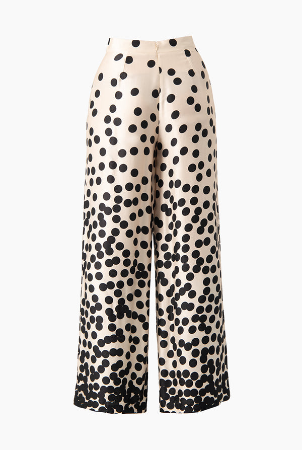 Pantalon amplio lunares