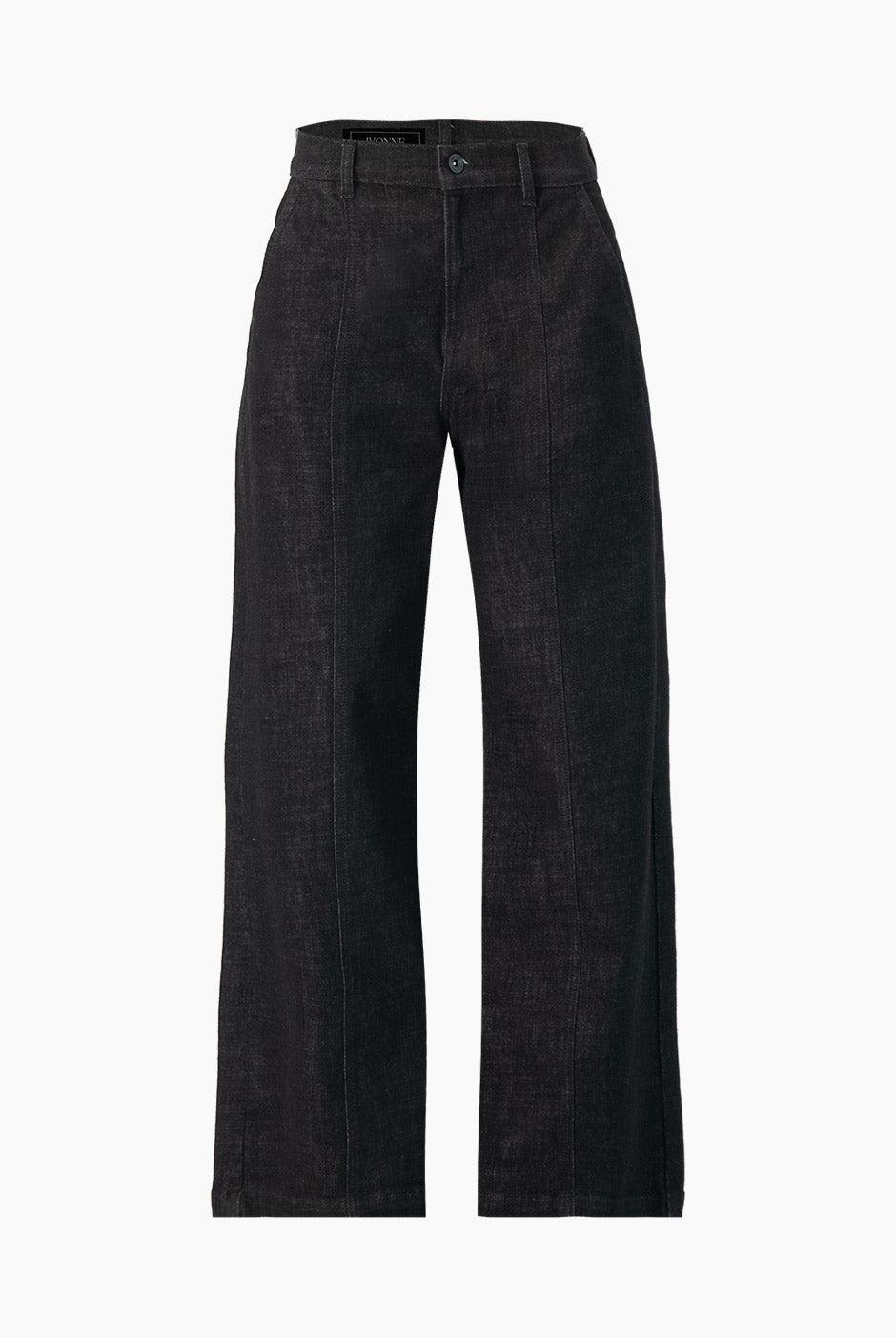 Jeans amplios negros de tiro alto con bolsillos delanteros