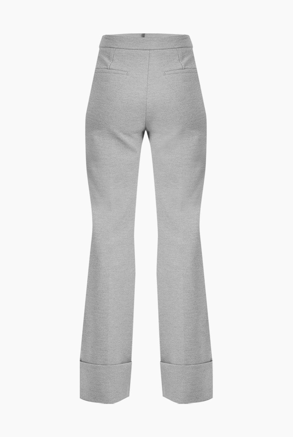 Pantalón campana gris con dobladillo ancho