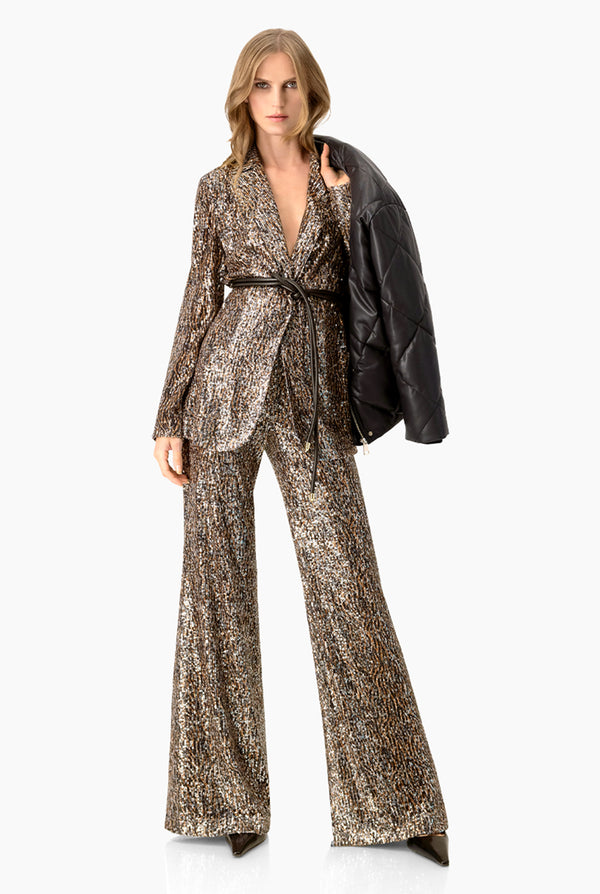 Pantalon acampanado de lentejuelas