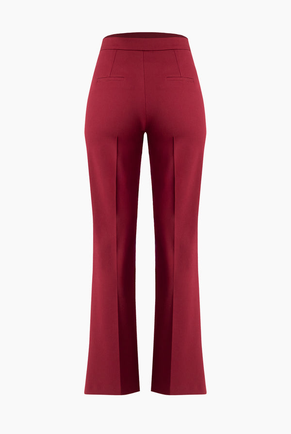 Pantalon recto color vino