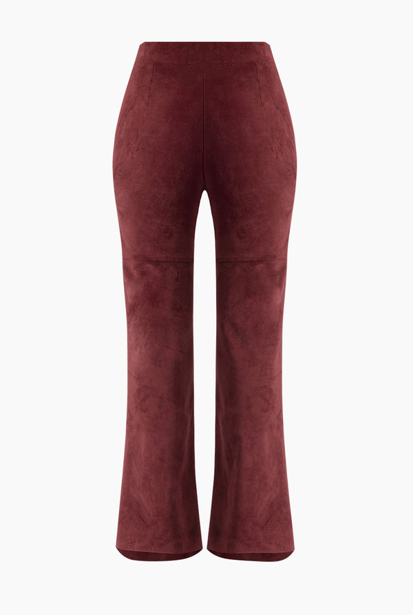 Pantalon liso en tono vino