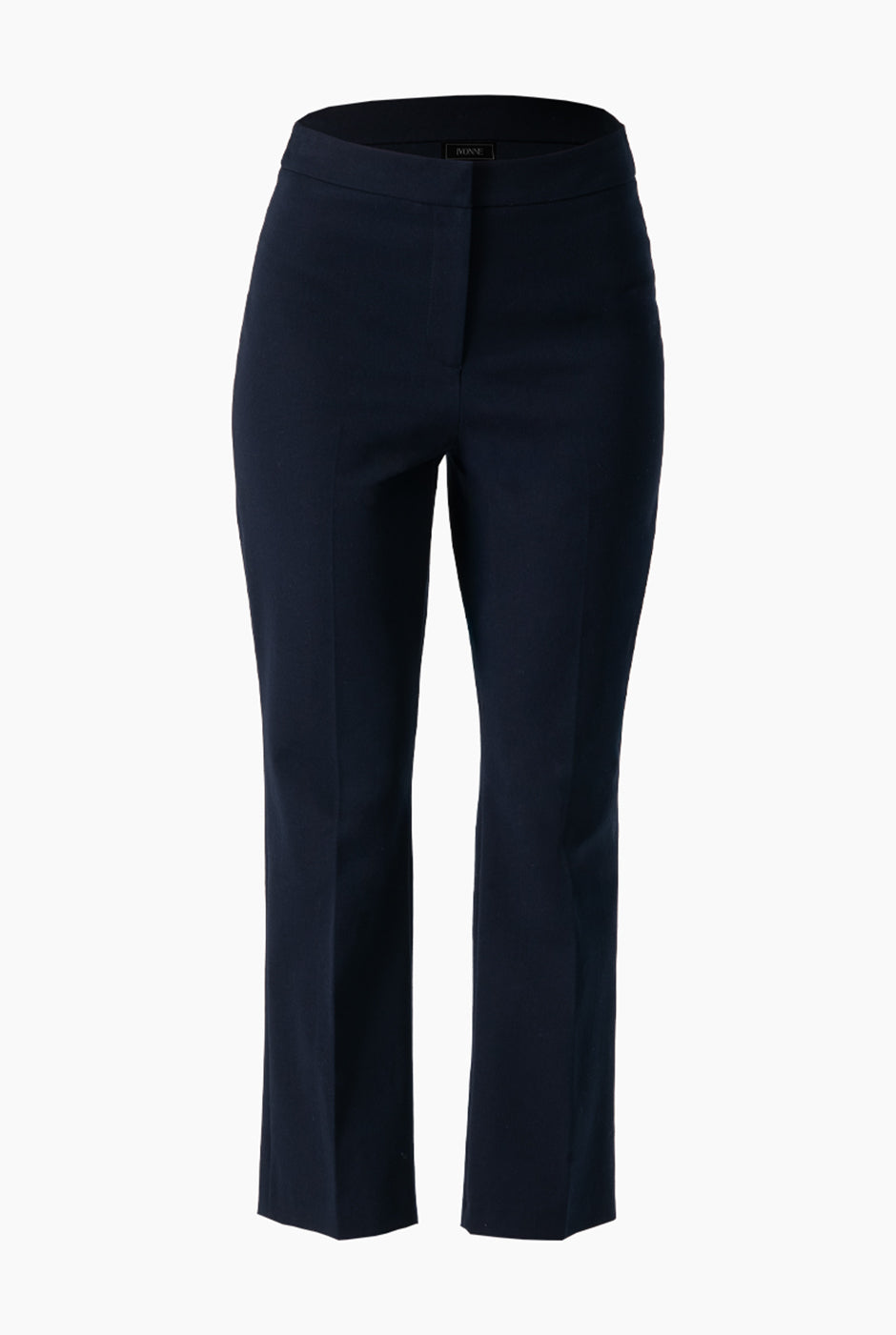 Pantalón recto sastreado azul marino con bolsillos traseros