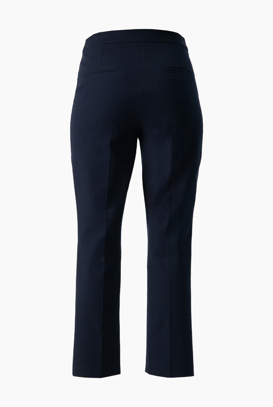 Pantalón recto sastreado azul marino con bolsillos traseros