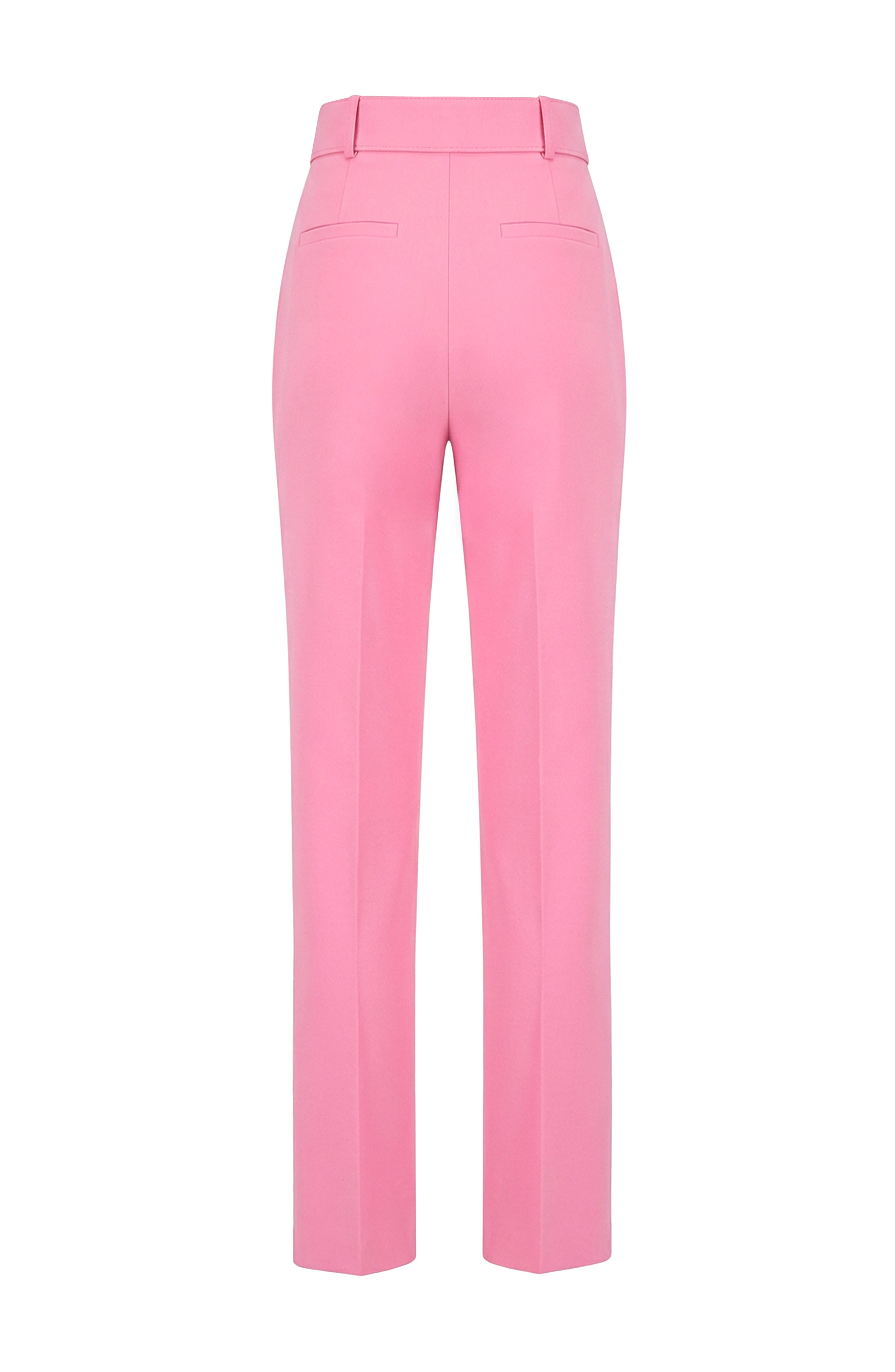 Pantalón sastreado rosa con cinturón y bolsillos