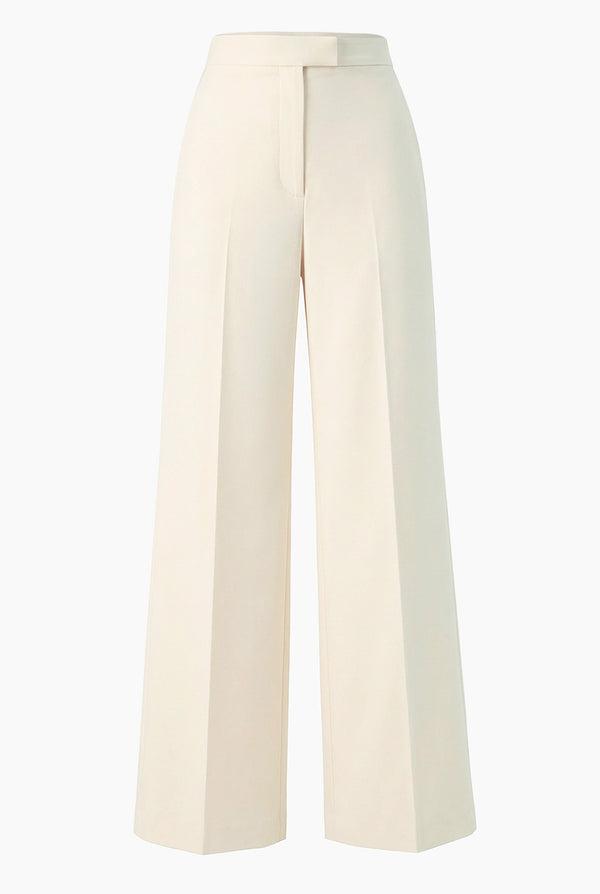 Pantalon recto en tono marfil