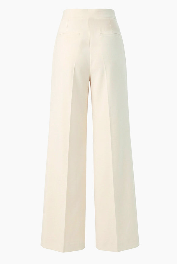 Pantalon recto en tono marfil