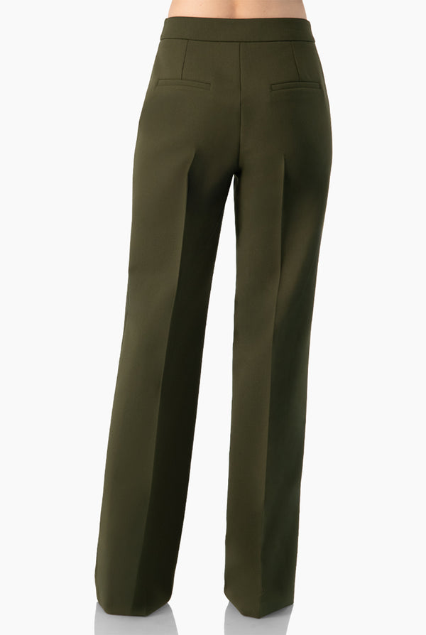 Pantalon liso verde recto