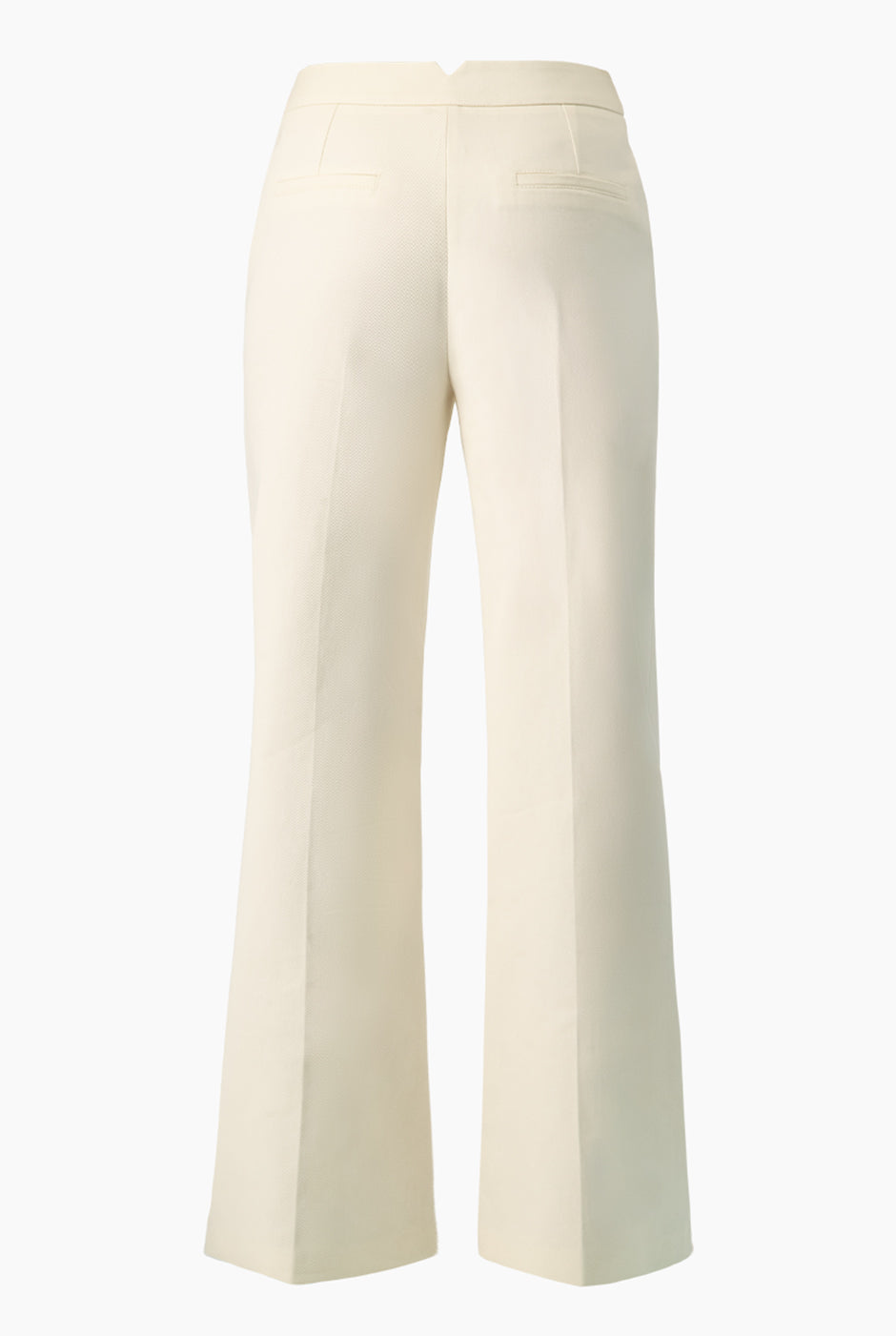 Pantalón marfil de pierna ancha con bolsillos laterales