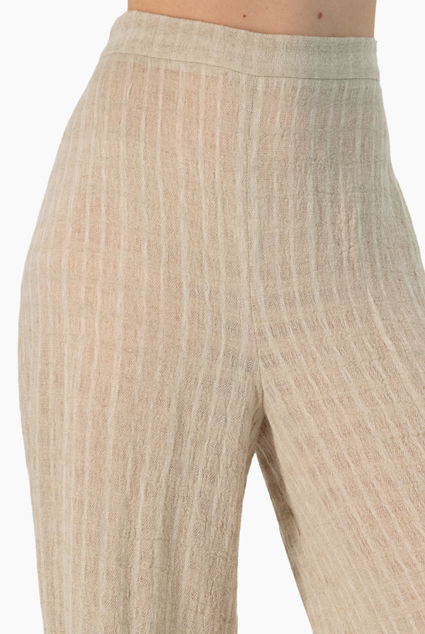 Pantalon pierna amplia color marfil