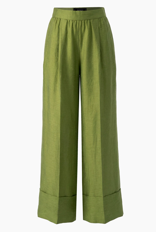 Pantalon verde de pierna maxi