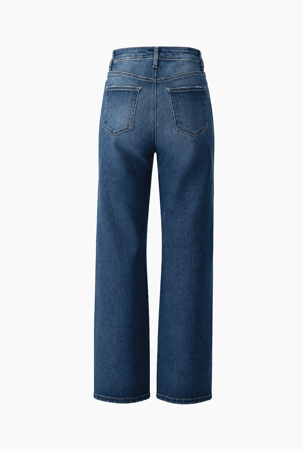 Jeans mom con destruccion