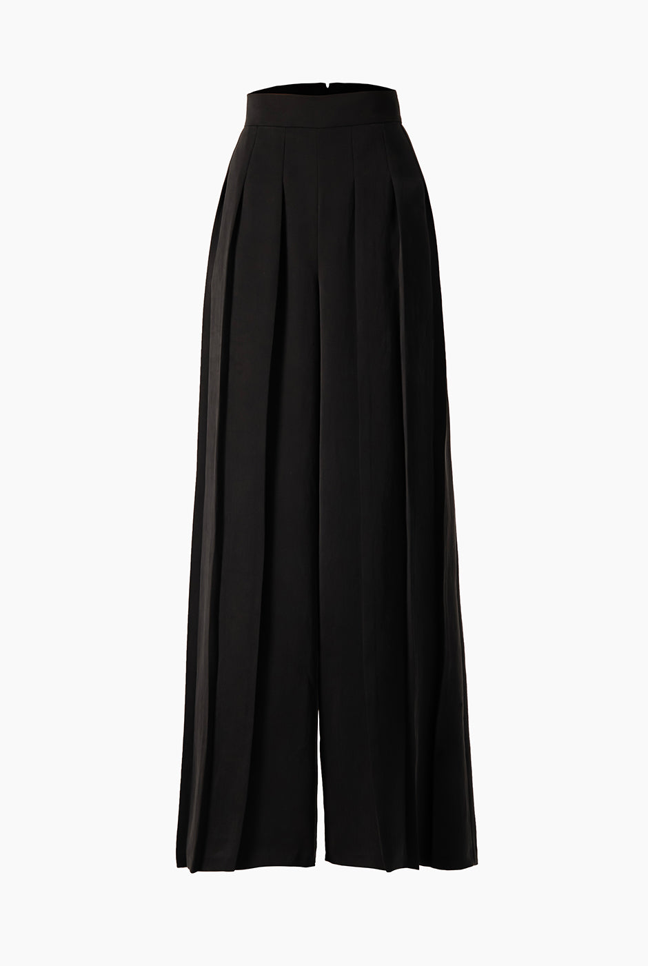 Pantalón palazzo negro con pinzas y bolsillos laterales