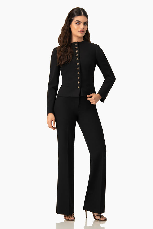 Pantalon negro recto sastreado