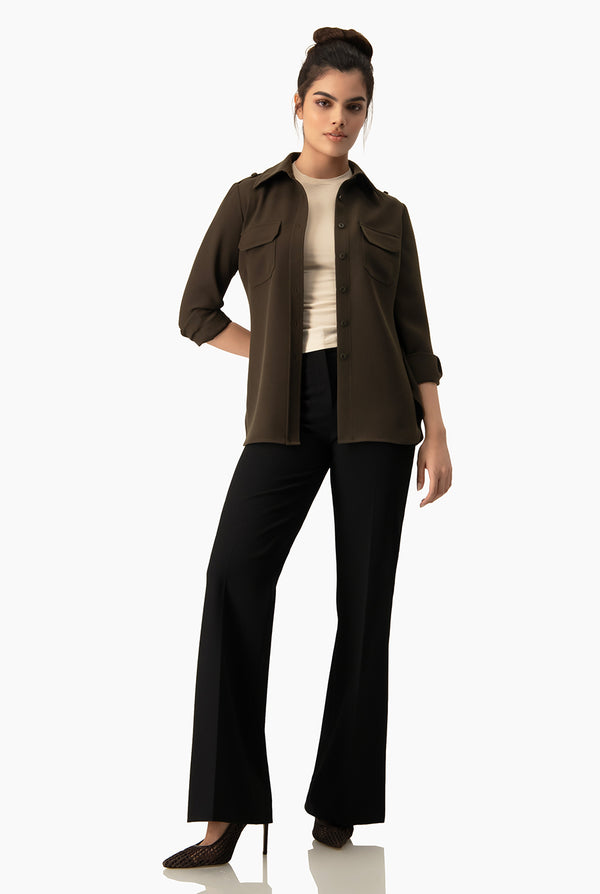 Pantalon negro recto sastreado