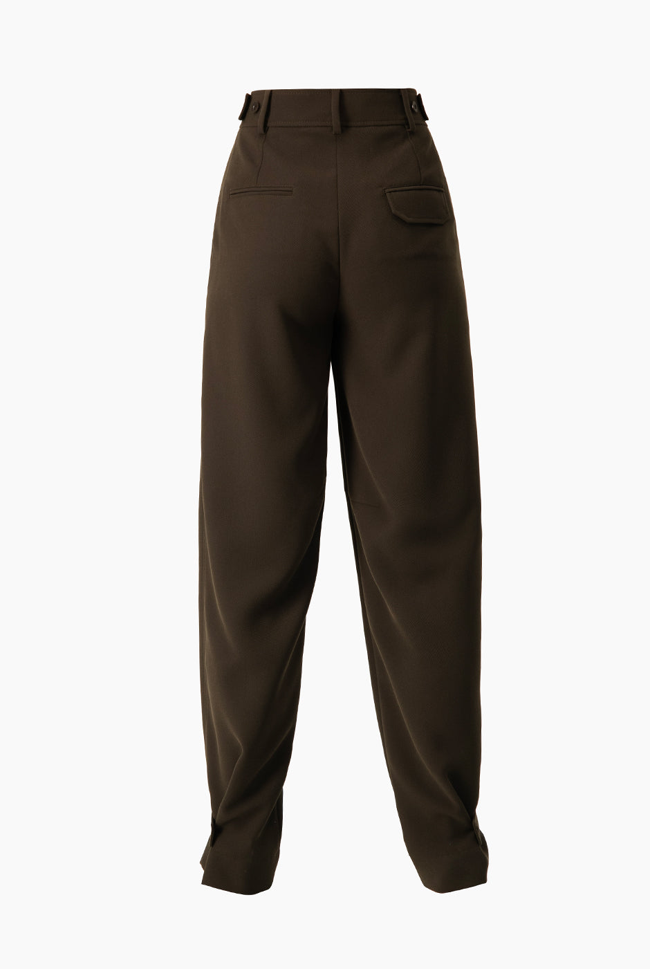 Pantalón recto verde olivo con charreteras y bolsillos