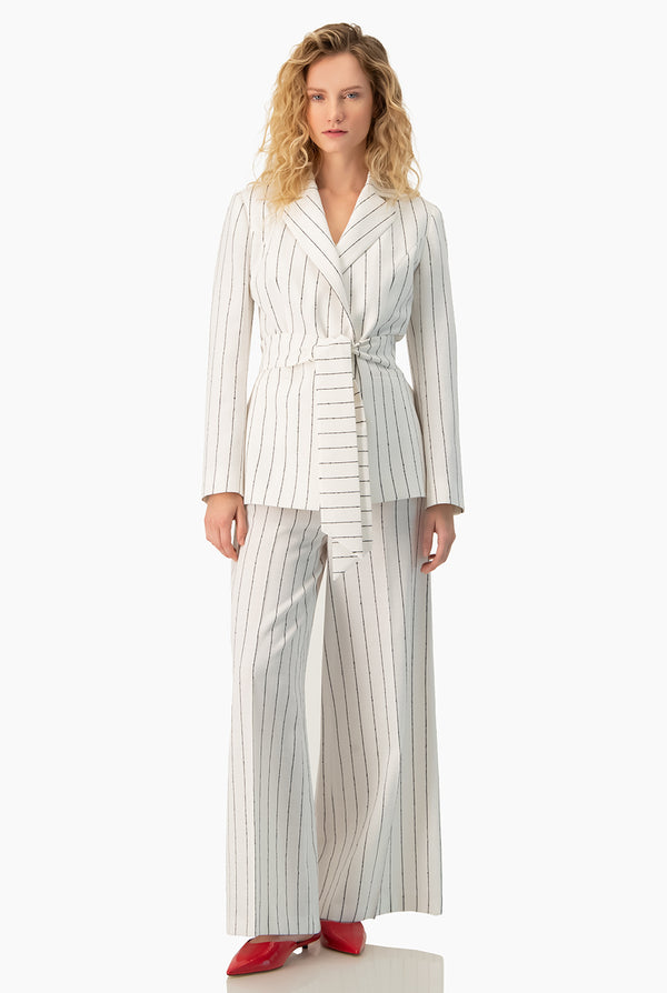 Pantalon amplio de rayas