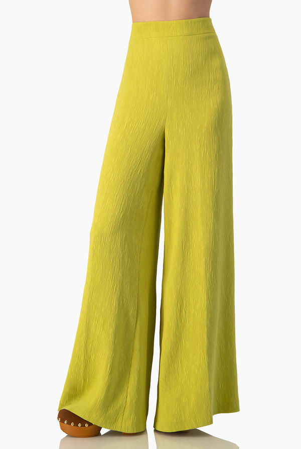 Pantalon amplio verde con pinzas