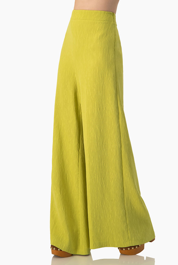 Pantalon amplio verde con pinzas