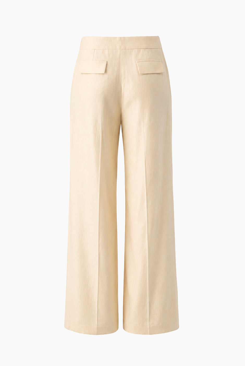 Pantalón Ivonne beige de pierna ancha con bolsillos laterales