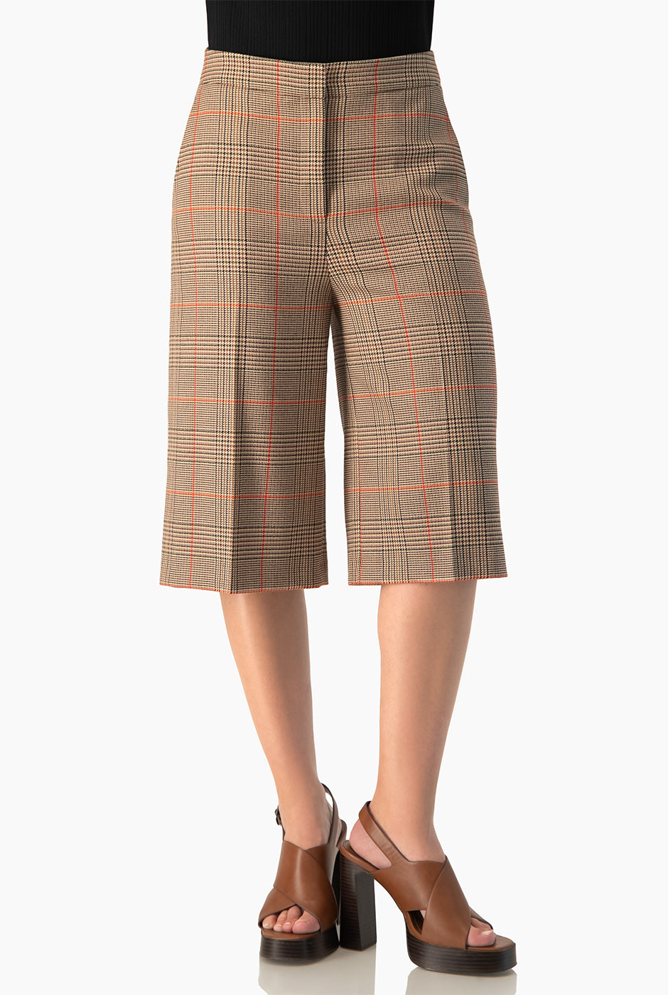 Pantalón palazzo beige Ivonne con bolsillos laterales