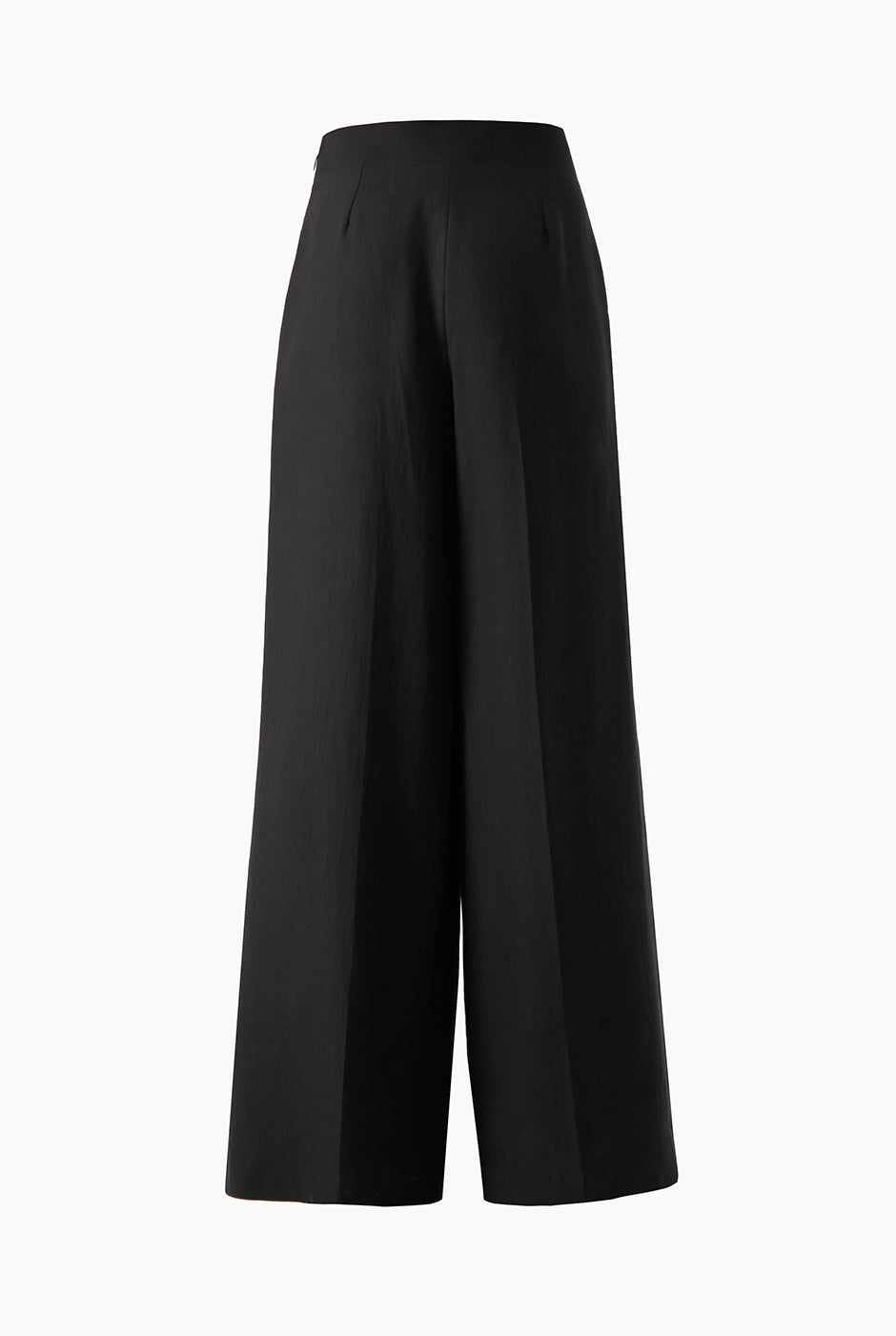 Pantalón Ivonne negro de pierna ancha con pliegues frontales