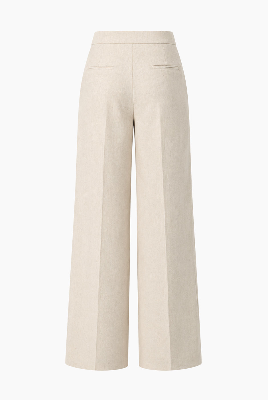 Pantalón recto Ivonne beige con bolsillos y cierre oculto