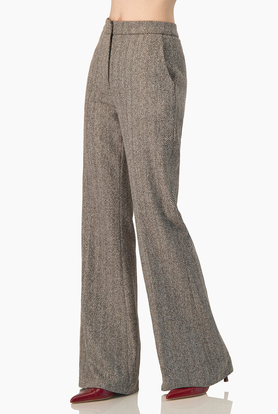 Pantalón Ivonne semi campana café con bolsillos