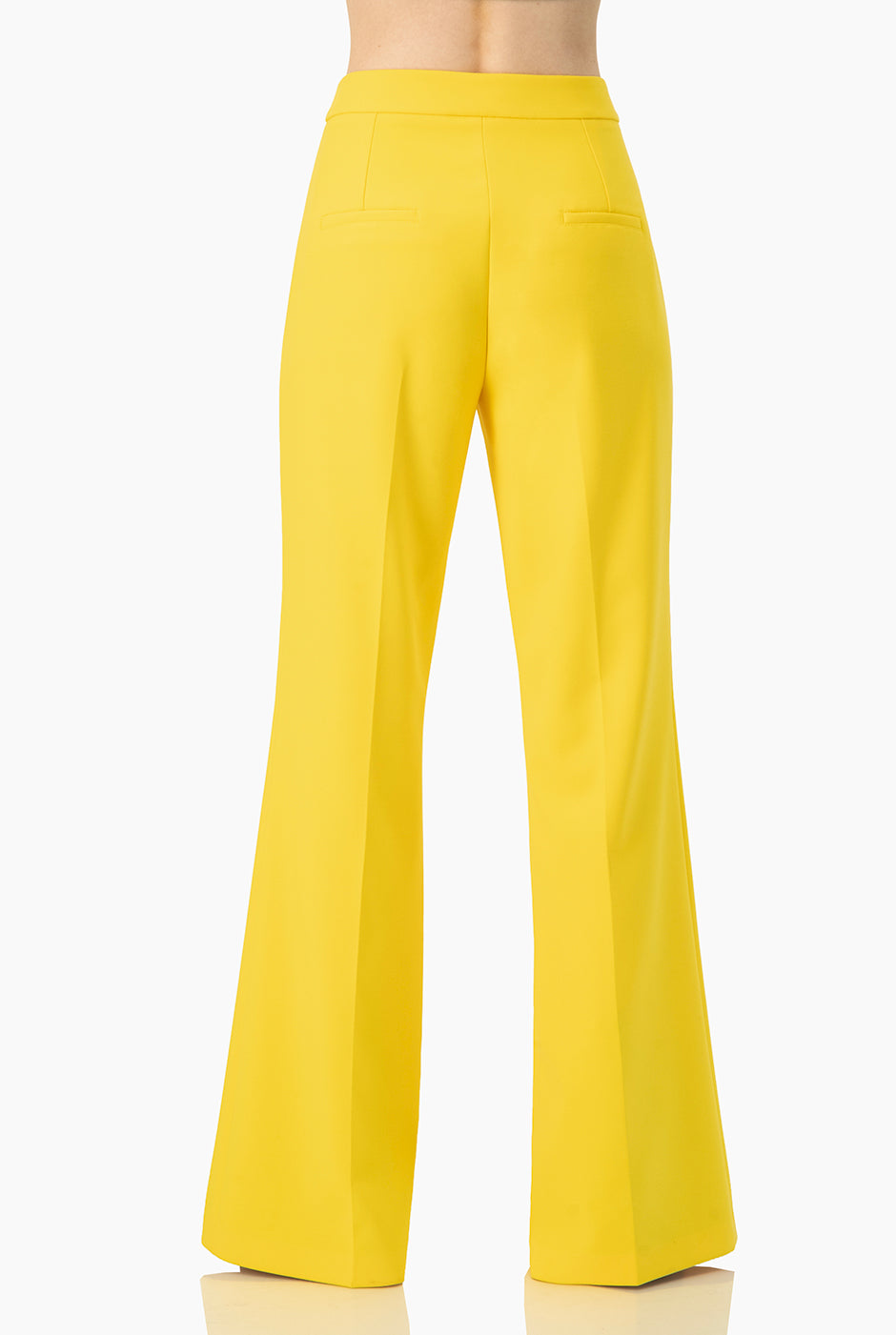 Pantalón sastreado amarillo Ivonne con pliegues frontales