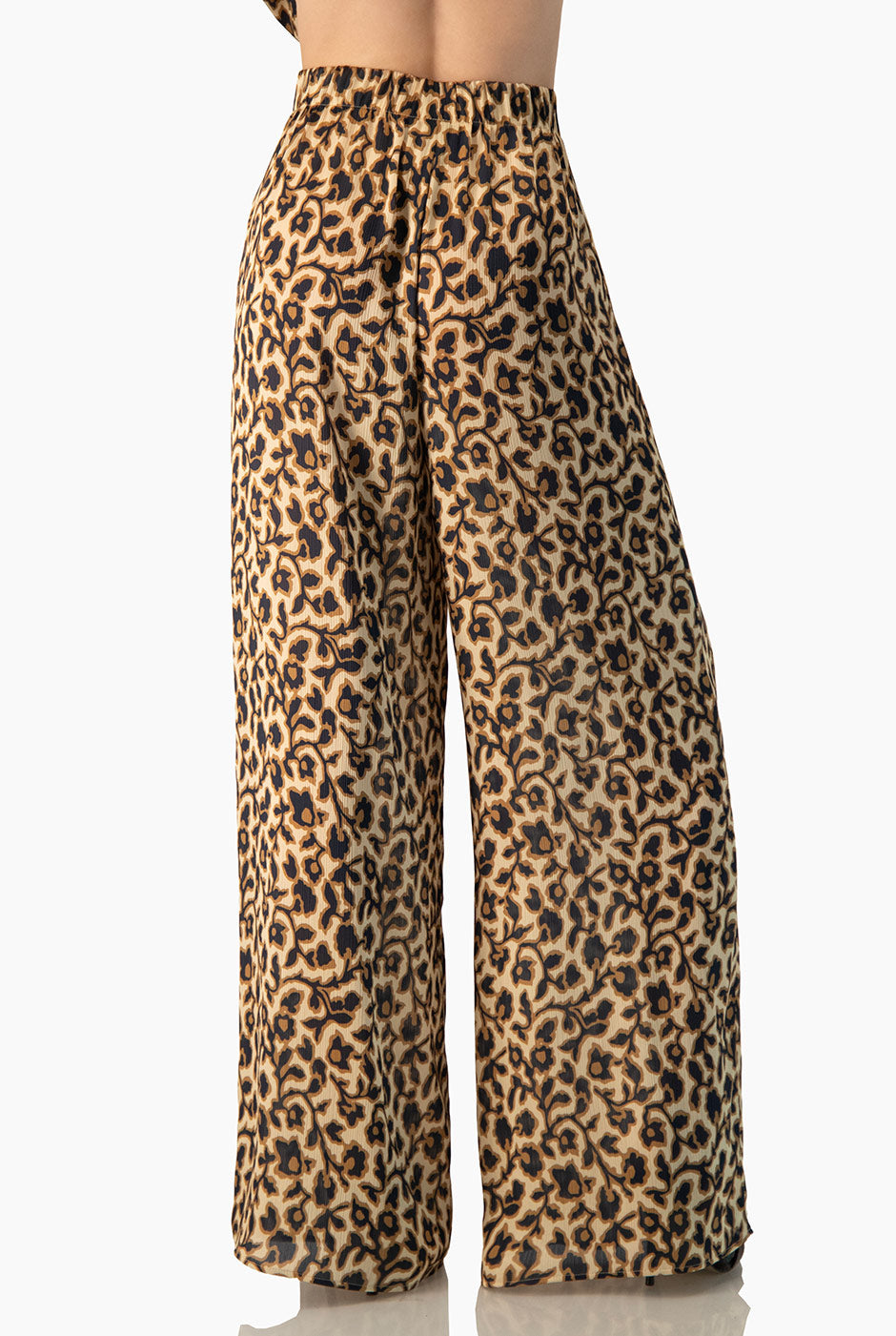 Pantalón Ivonne estampado animal print con jareta en cintura