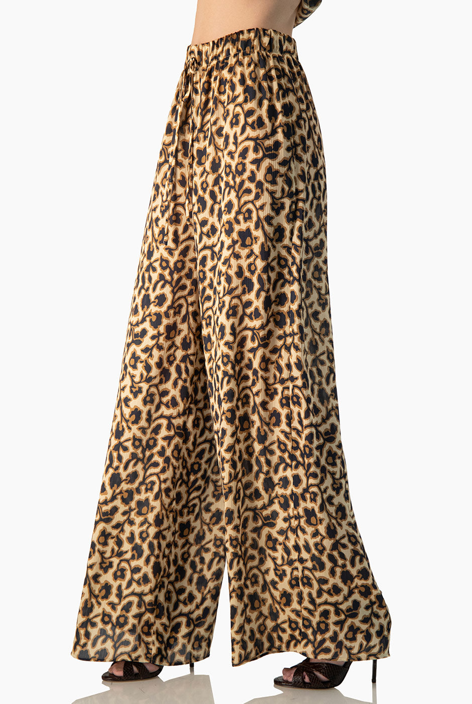 Pantalón Ivonne estampado animal print con jareta en cintura
