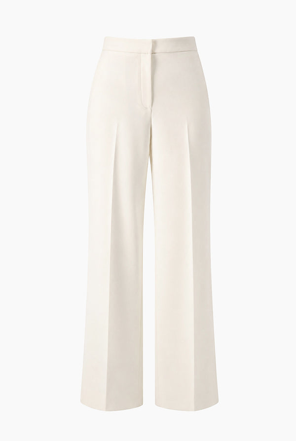 Pantalon Ivonne liso en tono marfil