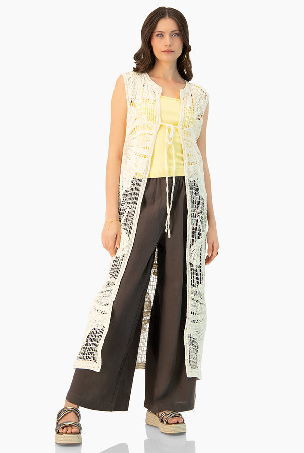 Chaleco Flores Largo