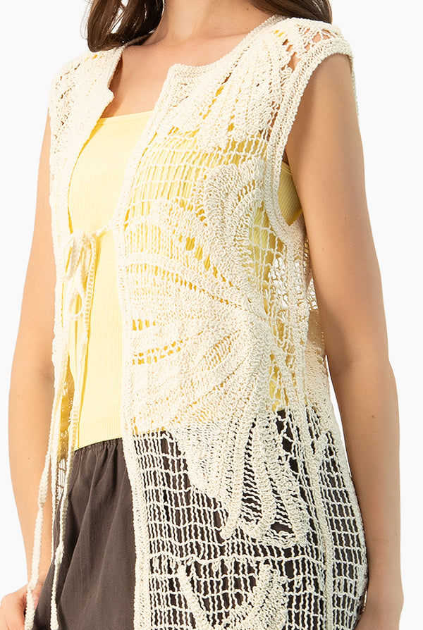 Chaleco Flores Largo