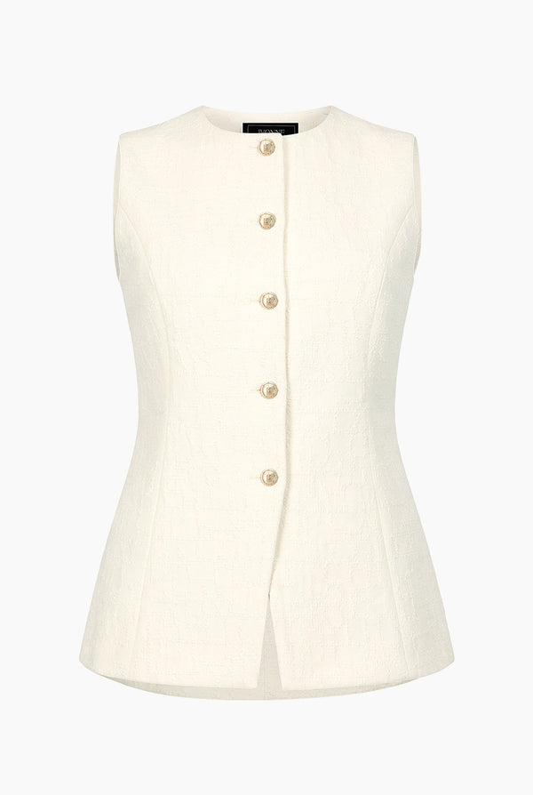 Chaleco en tono marfil