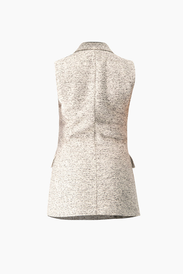 Chaleco largo tejido con bolsas