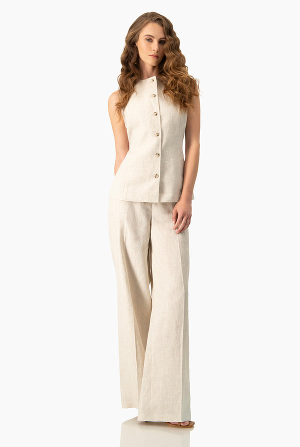 Chaleco liso color arena