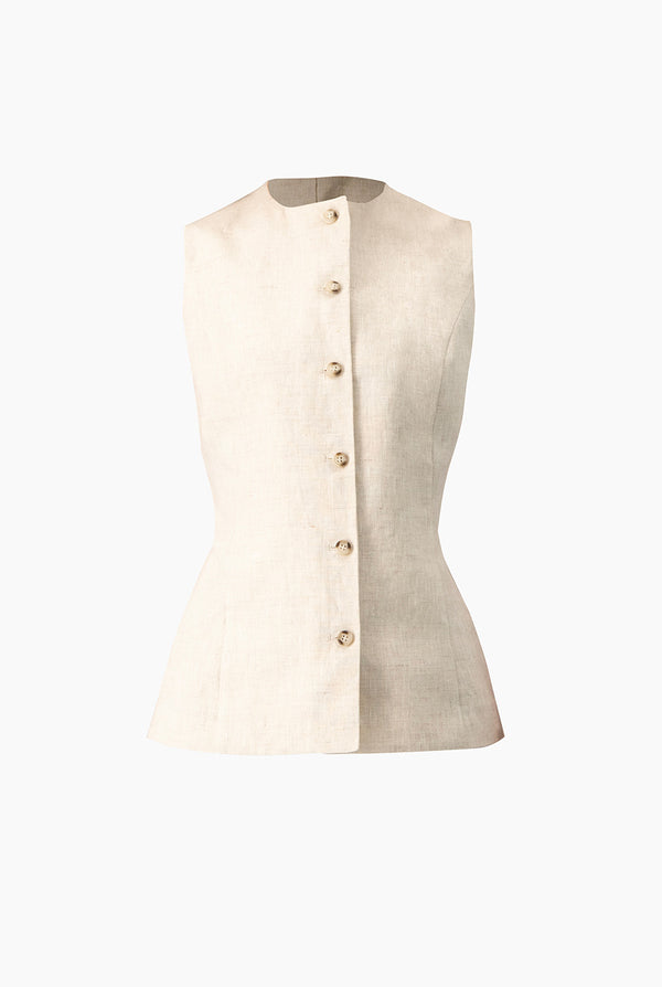 Chaleco liso color arena