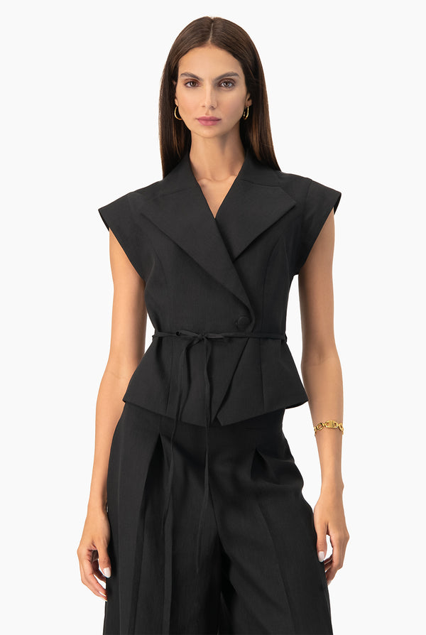 Chaleco Ivonne cruzado negro