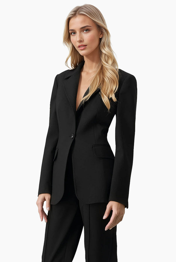 Saco sastreado negro cruzado