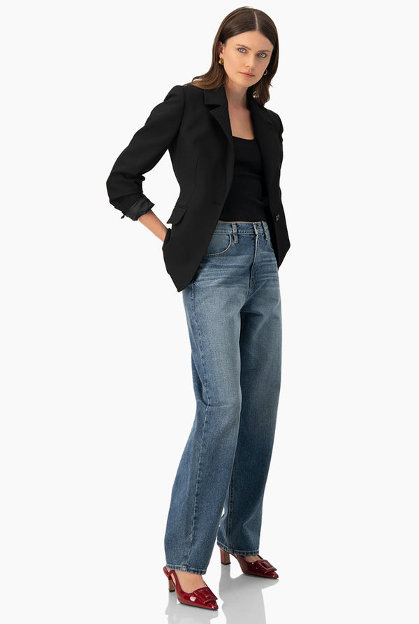 Saco sastreado negro cruzado