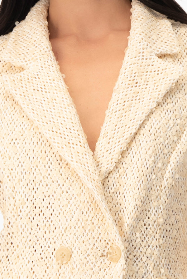 Saco tejido con doble boton