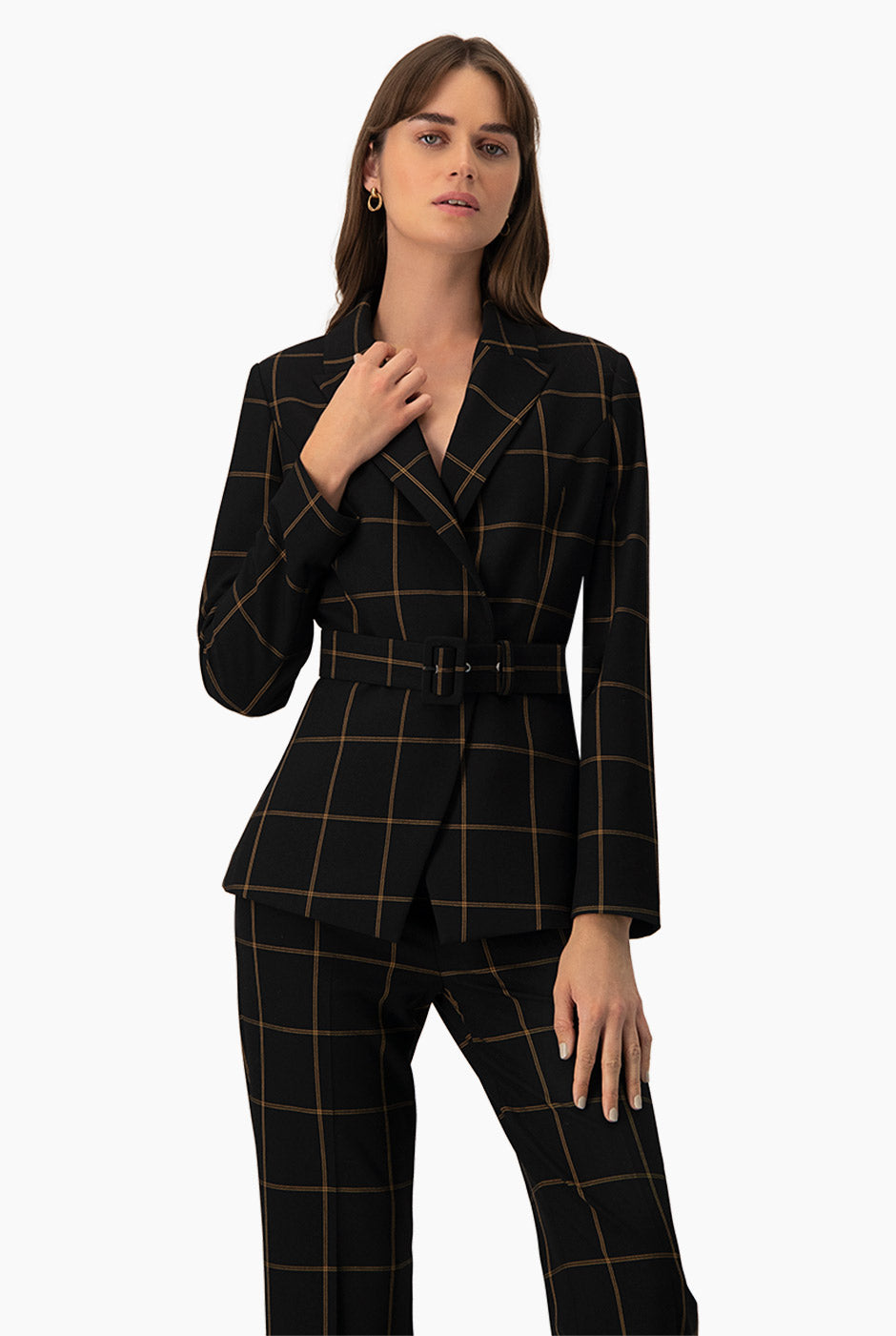 Saco Cruzado Elegante con Cinturón Estilo y Versatilidad