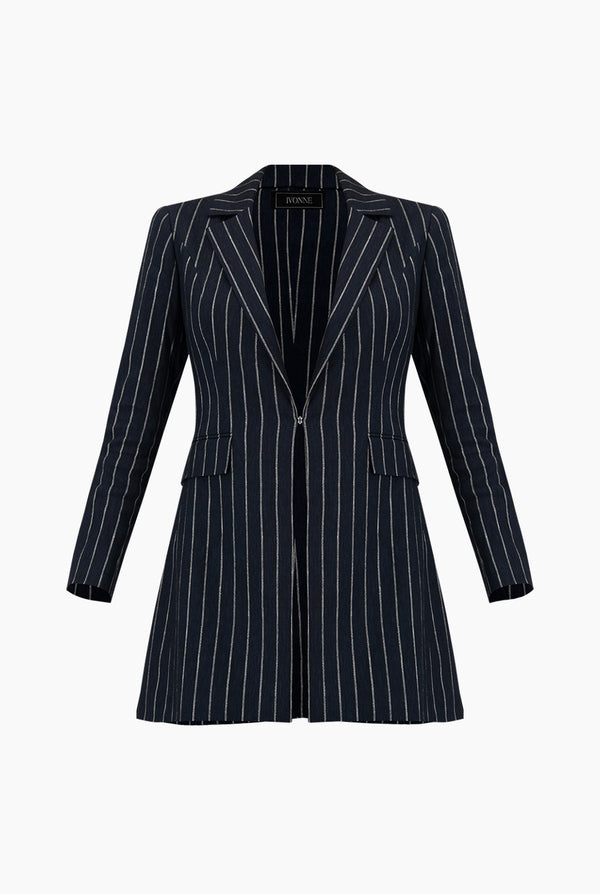 Saco de rayas con bolsillos
